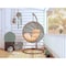 Manhattan Comfort Zolo Hanging Lounge Egg Swing Chair in Cream and Saddle Brown, PK2 OD-HC001-CR - alternate 2